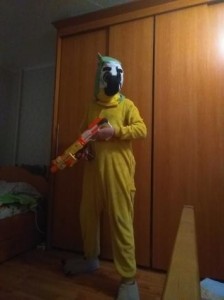 Create meme: costume, people, a hazmat suit