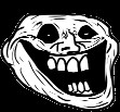 Create meme: the trollface on a transparent background, trollface on a black background, the trollface 
