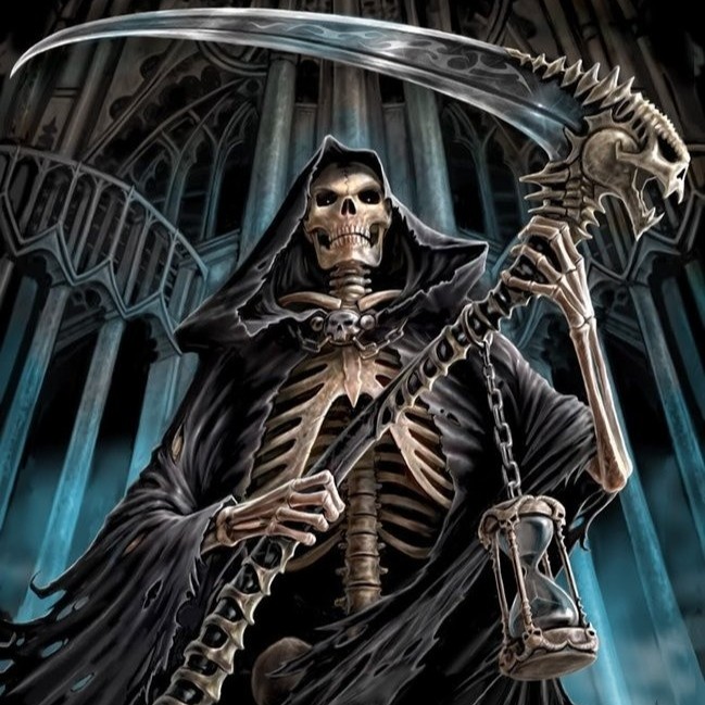 Create meme: the grim Reaper , skeleton with a scythe, death with a scythe art