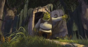 Create meme: Shrek 2001, Shrek in the swamp, Shrek sambadi