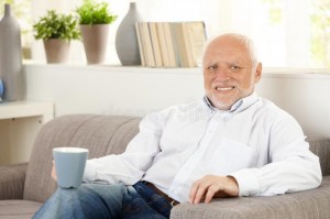 Create meme: smiling grandfather Harold, Harold hide the pain, grandfather Harold