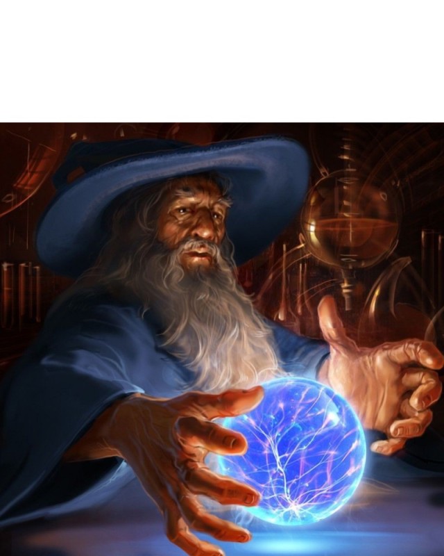 Создать мем: хрустальный шар волшебника, волшебник арт, злой волшебник