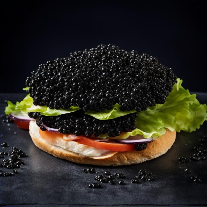 Создать мем: бутерброд с черной икрой, черный гамбургер, бургер