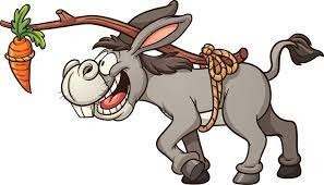 Create meme: cartoon donkey, stubborn ass, carrot front donkey
