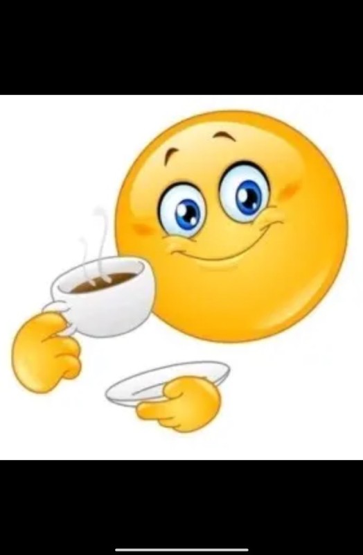 Создать мем: смайлик пьет кофе, смайлик с чашечкой кофе, доброе утро смайлики