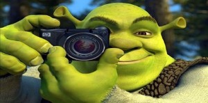 Create meme: Shrek with camera, KEK Shrek, Shrek meme template