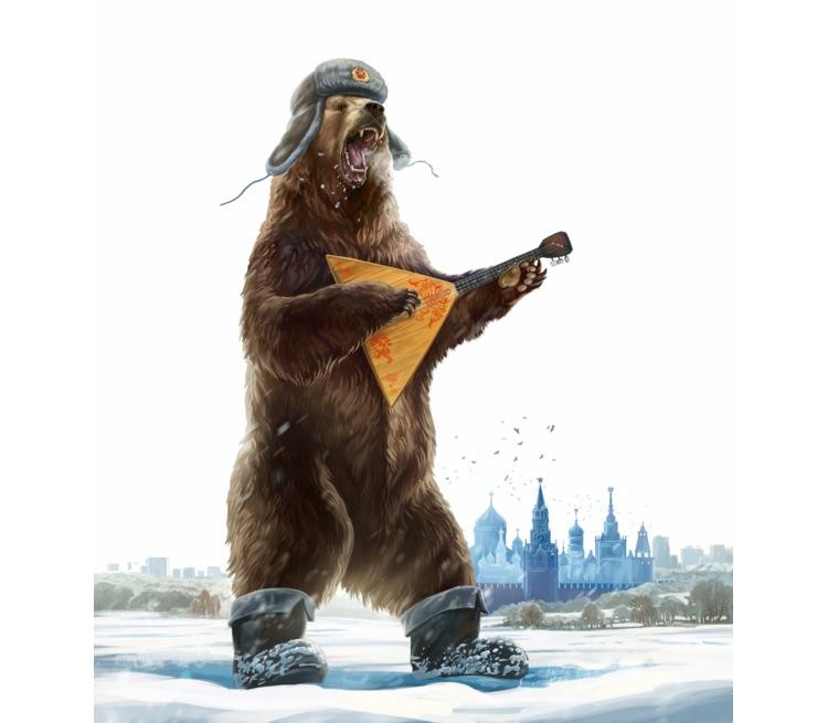 Создать мем: русский медведь с балалайкой, медведь в шапке ушанке, медведь в шапке ушанке с балалайкой
