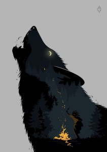 Create meme: the howling wolf, wolf art, black wolf art