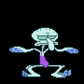 Создать мем: губка боб сквидвард, пиксельный танцующий сквидвард, танцующий сквидвард