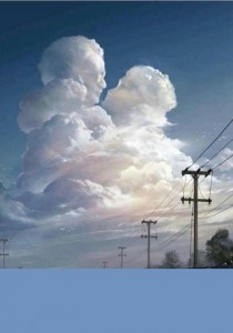 Create meme: clouds kissing, photo of clouds meeting in heaven, clouds