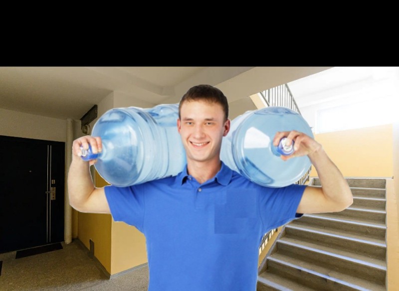 Create meme: water deliverer, water delivery, water bottle