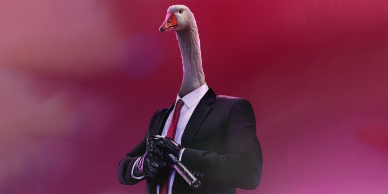 Create meme: screenshot , goose in a jacket, goose from the game