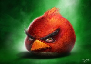 Создать мем: злые птички арт приколы, angry birds, красный кардинал энгри бердз