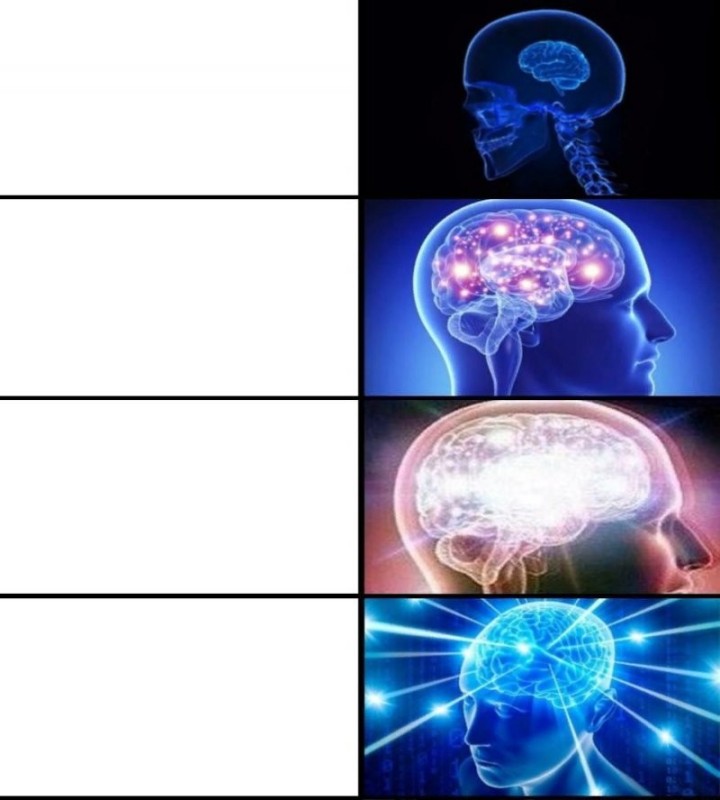 Create meme: big brain meme, glowing brain meme, meme with brain pattern