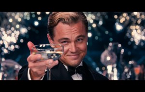 Create meme: The Great Gatsby, the great Gatsby with a glass of, Leonardo DiCaprio the great Gatsby