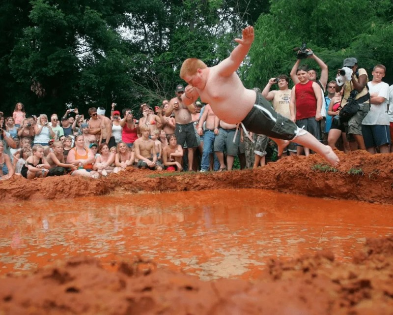 Create meme: the summer redneck games festival what is it, jump into the mud, redneck games