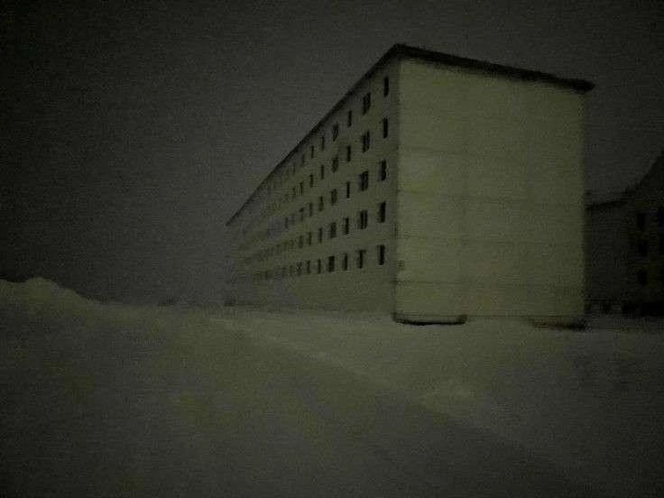 Create meme: the village of foggy, foggy murmansk region, darkness