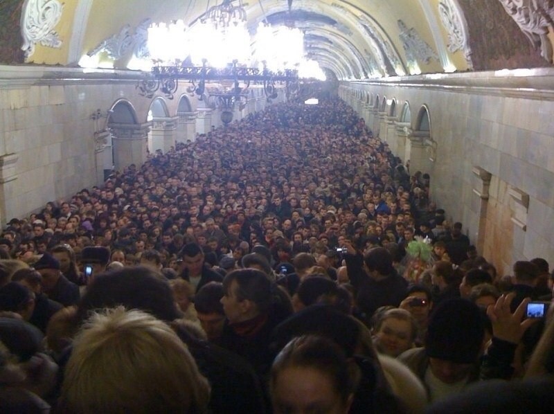Create meme: Moscow metro during rush hour, metro during rush hour, metro station Komsomolskaya