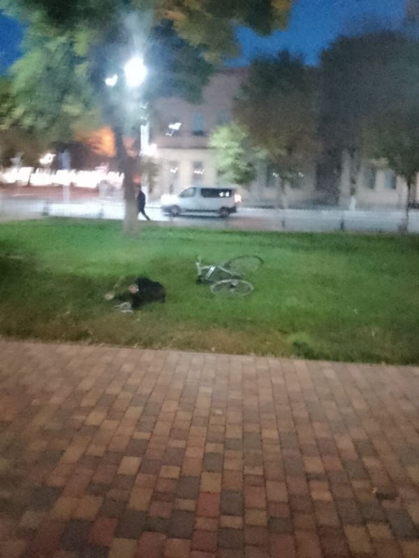 Create meme: A cyclist was hit by Engels, an accident in Trubchevsk, street 