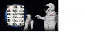 Create meme: two astronaut, space