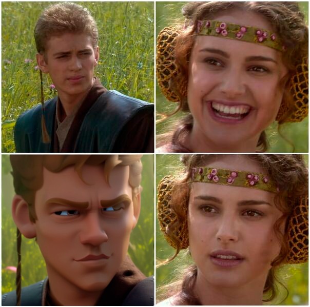 Create meme: anakin and padme meme, Anakin Skywalker and Padme Meme, Anakin and Padme on a picnic