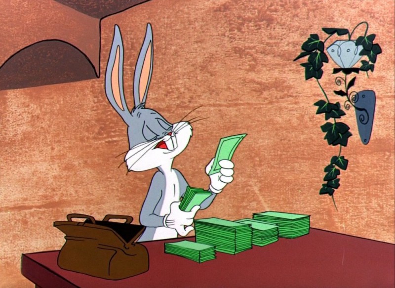 Create meme: bills , bugs Bunny , bugs bunny with money