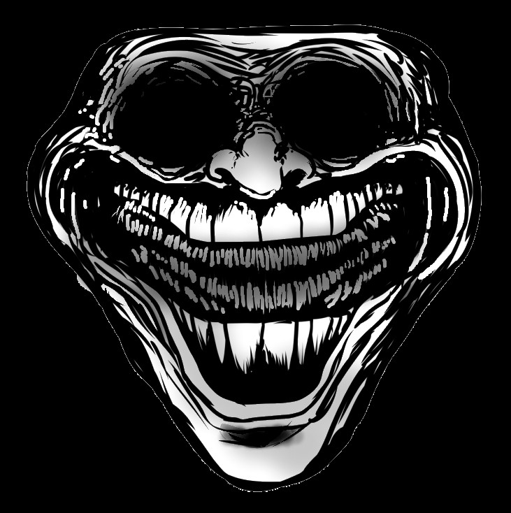 Create meme: troll face is scary, scary trollface, the creep trollface