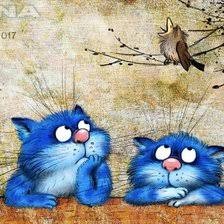 Create meme: blue cats by Rina, sanuk