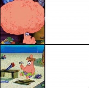Create meme: Patrick star , sponge Bob square pants , meme brain 