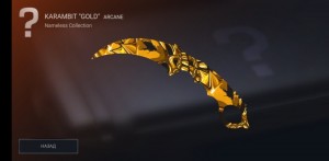 Create meme: standoff 2 karambit gold, karambit gold