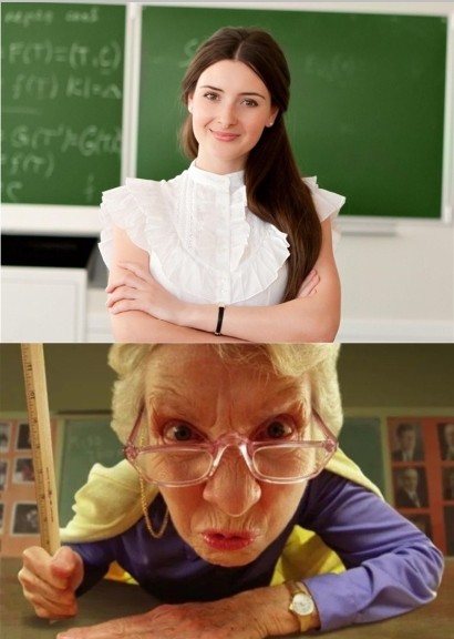 Create meme: evil teacher, angry teacher 