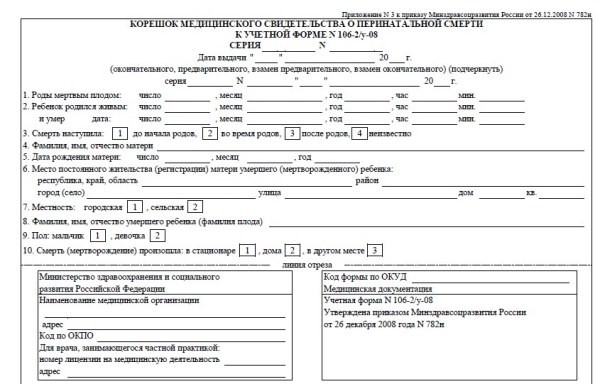 Create meme: perinatal death certificate form 106/2u-08, medical death certificate form, form 106-2 y medical death certificate