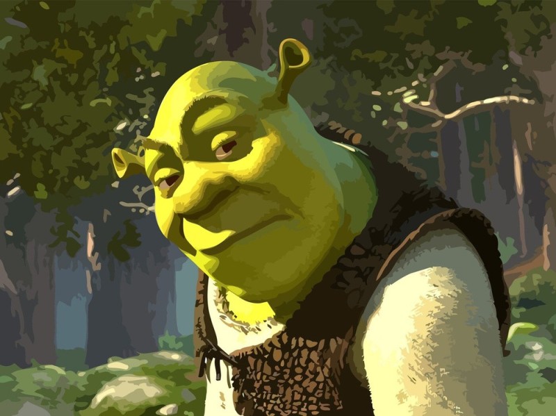 Create meme: the characters of Shrek, Shrek swamp, shrek piccha
