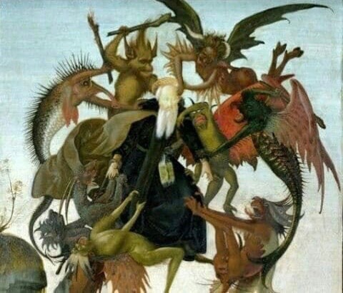 Create meme: Michelangelo the torments of Saint Anthony, The temptation of St. anthony by Michelangelo, the temptation of St. Anthony