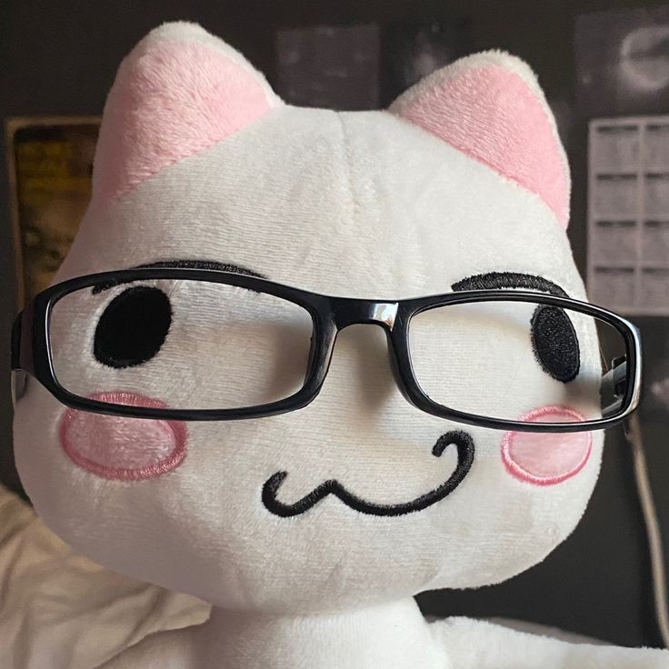 Create meme: toy , a soft cat toy, cat-shaped glasses