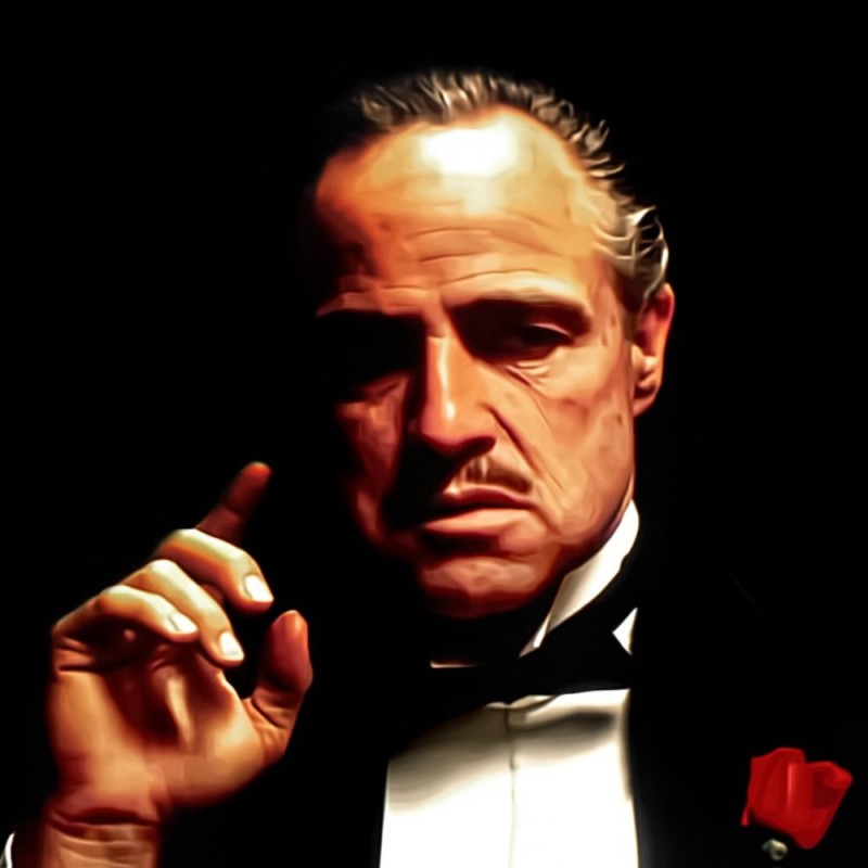 Create meme: the godfather Marlon Brando , don Corleone Smoking a cigar, michael corleone