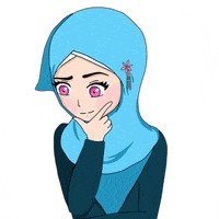 Создать мем: kartun, hijabi, хиджаб гифка
