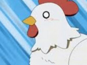 Создать мем: Покемон, курица, белая курица аниме