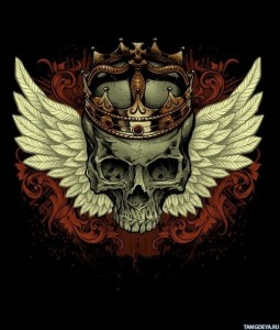 Создать мем: winged skull with crown, череп, череп с крыльями в короне png
