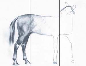 Create meme: drawing horse meme, drawings of horses, deadline nedorisovannaya horse