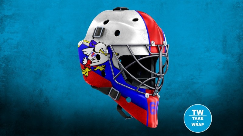 Создать мем: национальная хоккейная лига, вратарский шлем, хоккей