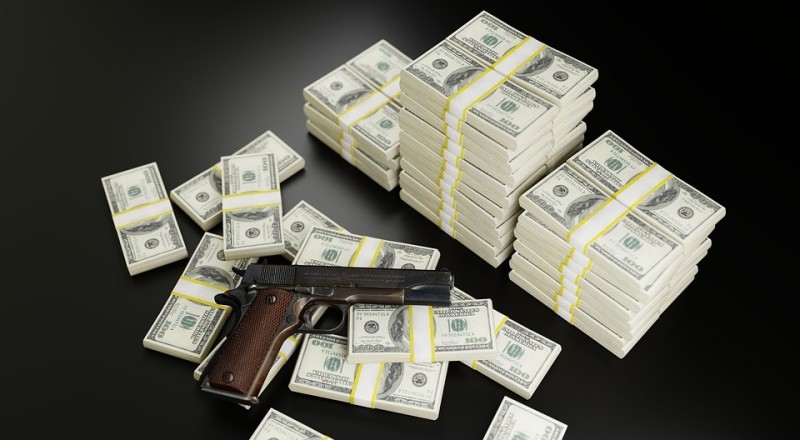 Create meme: money dollars, money wealth, A gun for money