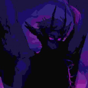 Create meme: demon art, purple demon