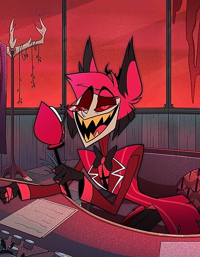 Create meme: Hazbin hotel Alastor, redesign of charlie hotel hazbin, Alastor Hotel Hazbin redesign