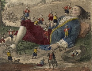 Create meme: Lemuel Gulliver, Gulliver's Travels, Gulliver in lilliput