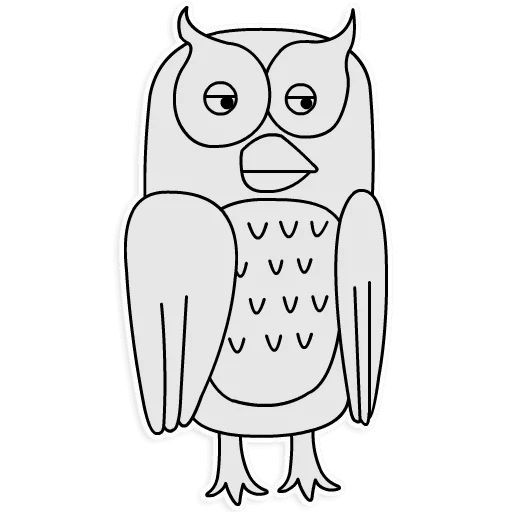 Create meme: owl effective Manager stickers, drawing of an owl, owl template