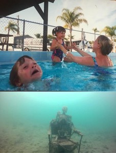 Create meme: funny memes, meme with swimming pool and children, meme kids in the pool