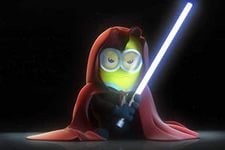 Create meme: minion Jedi, minion with a lightsaber, memes with minions