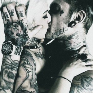 Create meme: adam levine, tattoo ink, Tattoo kiss