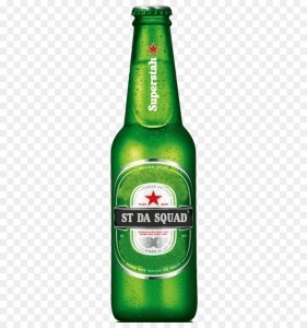 Create meme: beer in an aluminum bottle of Heineken, the beer with the green label, budweiser